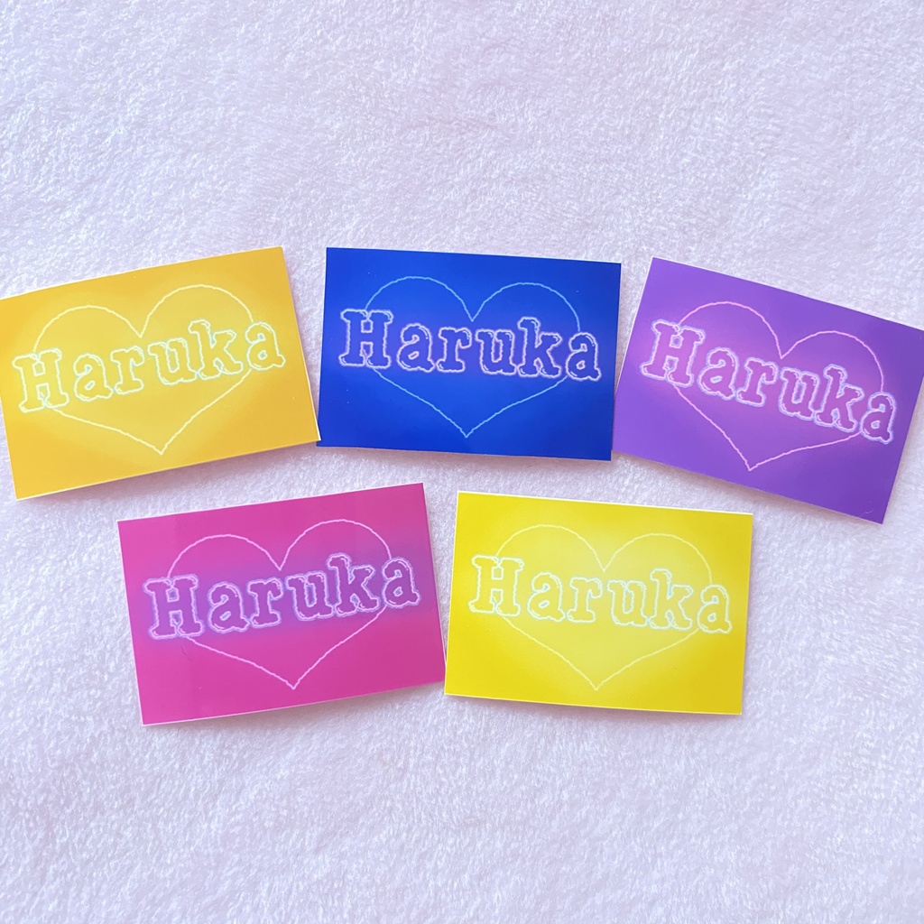名入れ文字入れOK! ネオン風ステッカー お名前シール ネームタグ ハート