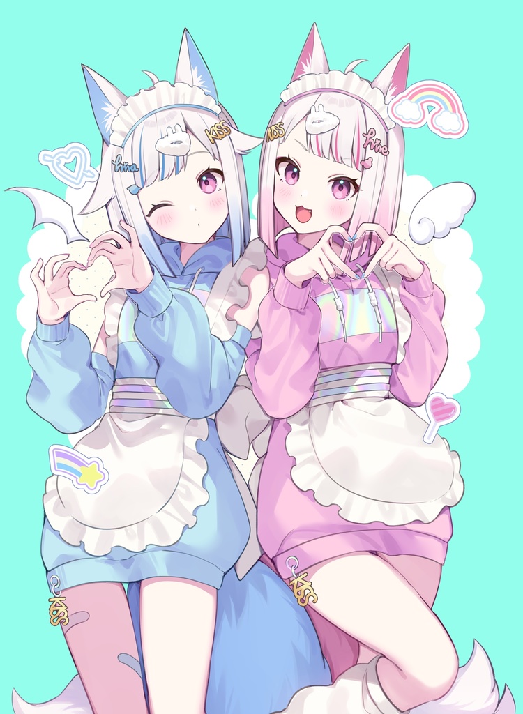 【C107】新刊セット Fluffy Twin Rabbit Maids イラスト本(非公式)