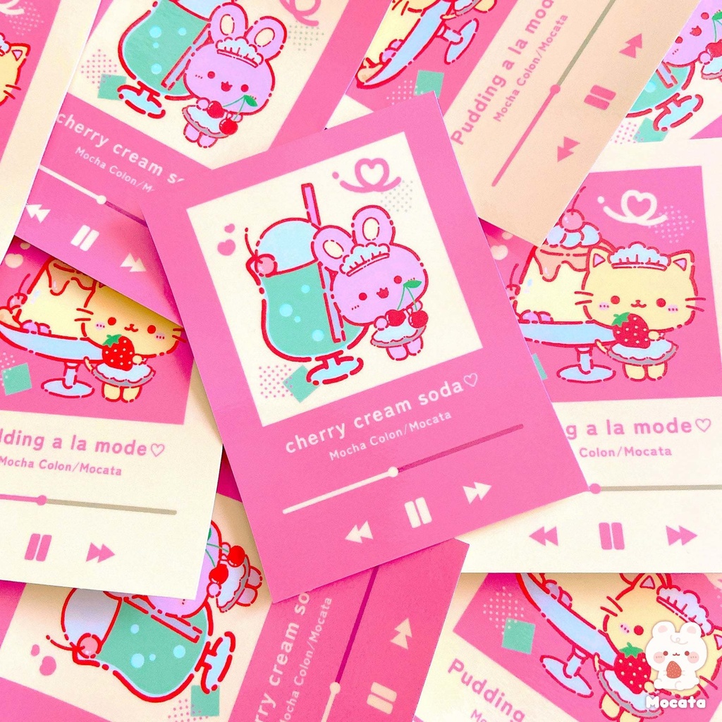 ねこうさ喫茶 音楽再生画面ステッカー