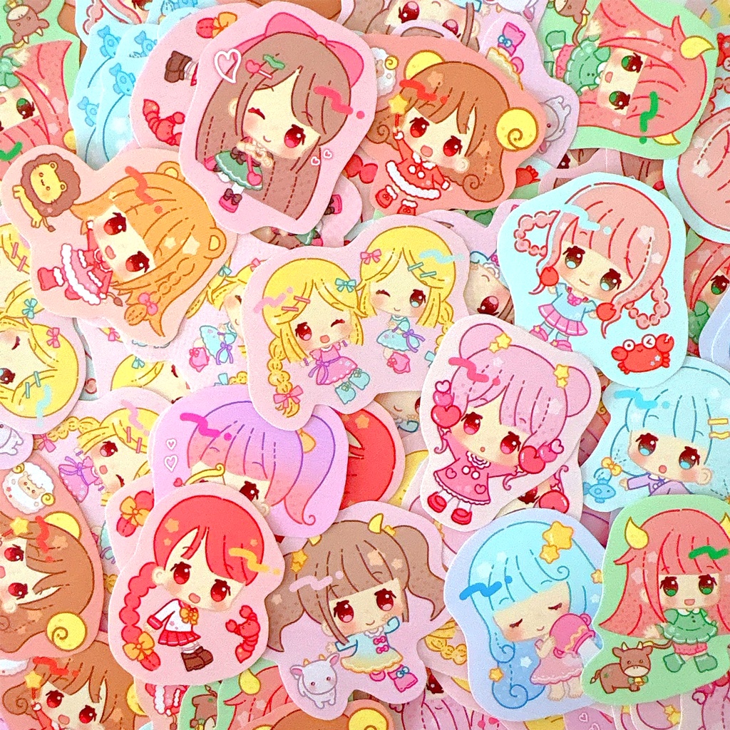 12星座の女の子 フレークシール