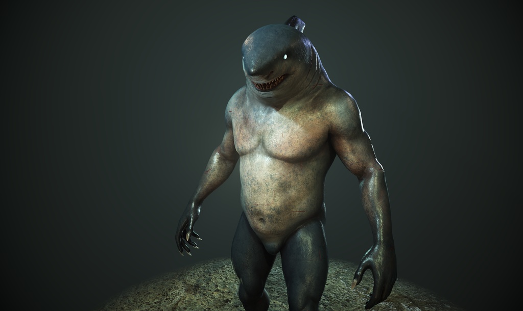 オリジナル サメ男 3Dモデル