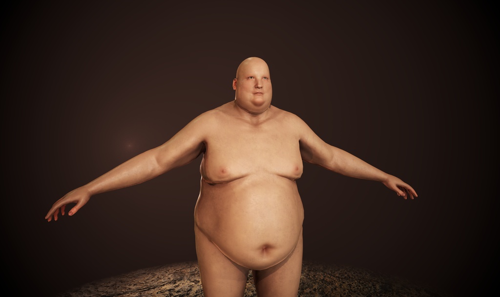 素体 肥満男性 3Dモデル
