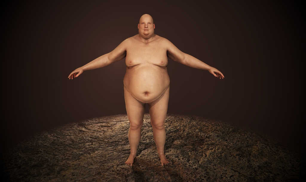 素体 肥満男性 3Dモデル