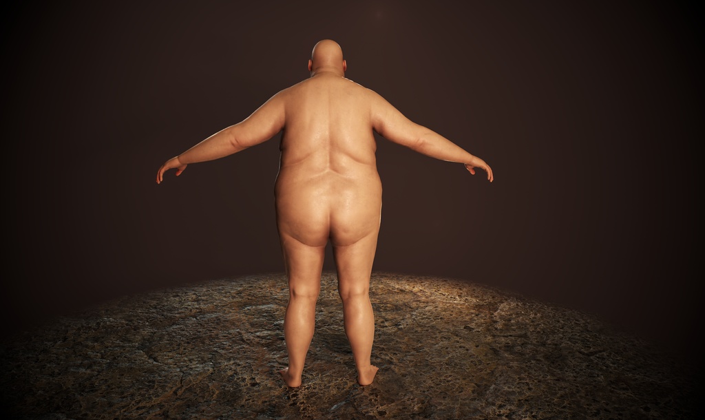 素体 肥満男性 3Dモデル