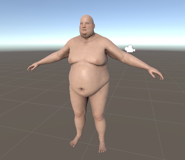 素体 肥満男性 3Dモデル