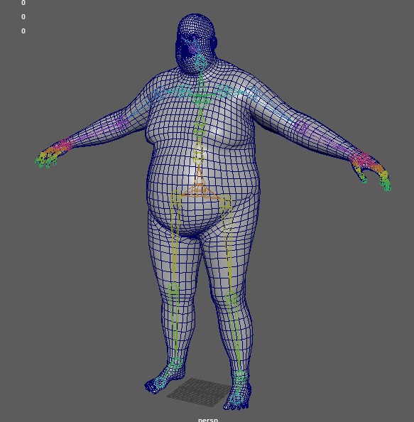 素体 肥満男性 3Dモデル