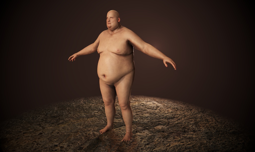 素体 肥満男性 3Dモデル