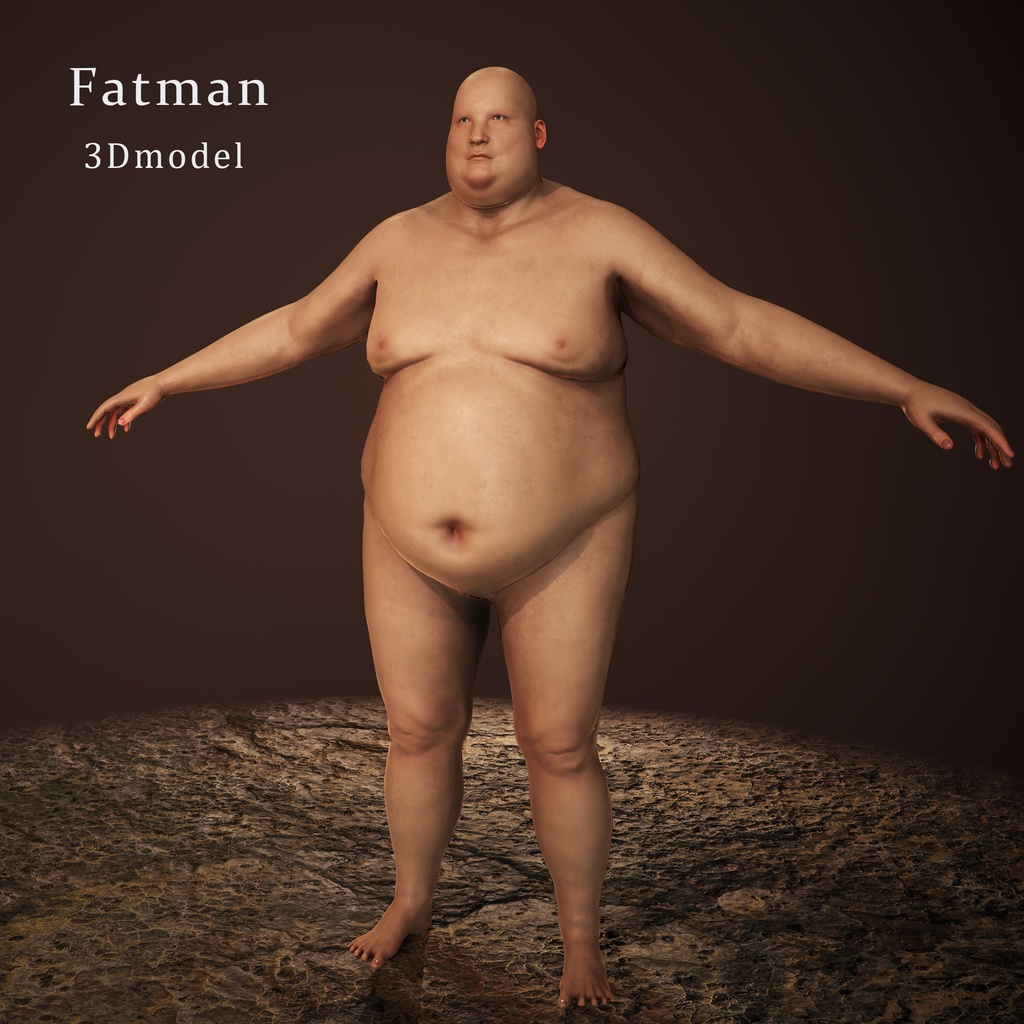 素体 肥満男性 3dモデル 3d売るよ Booth