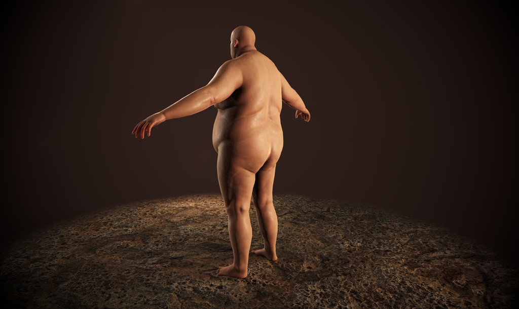 素体 肥満男性 3Dモデル