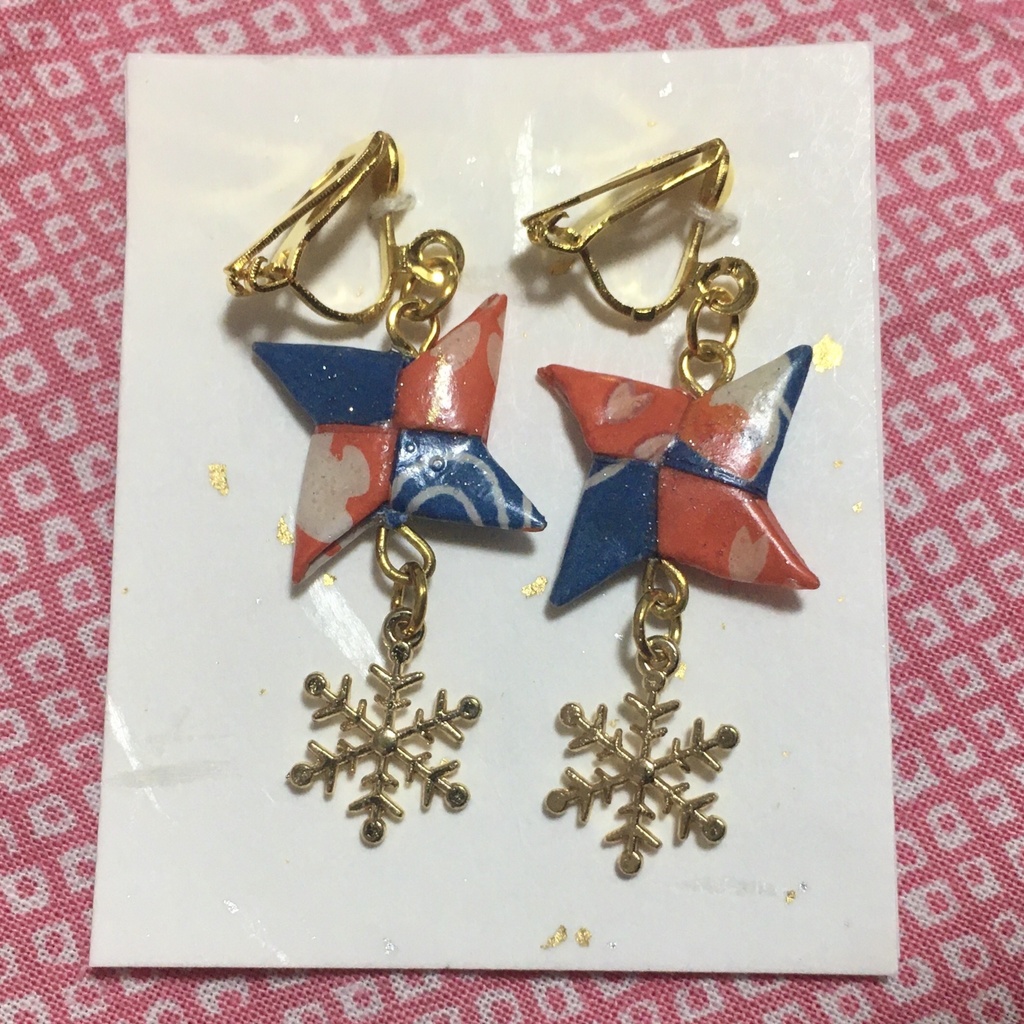 手裏剣イヤリング 金 ②