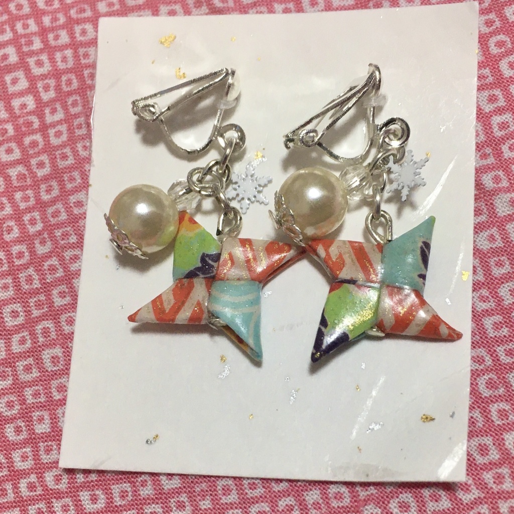 手裏剣イヤリング 銀 ①