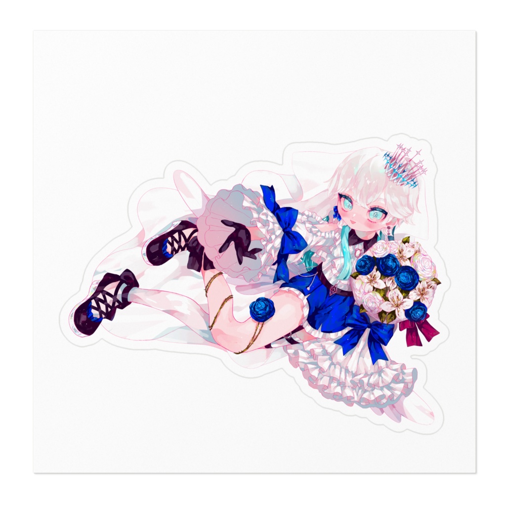 花束と甜頓蓮ステッカー