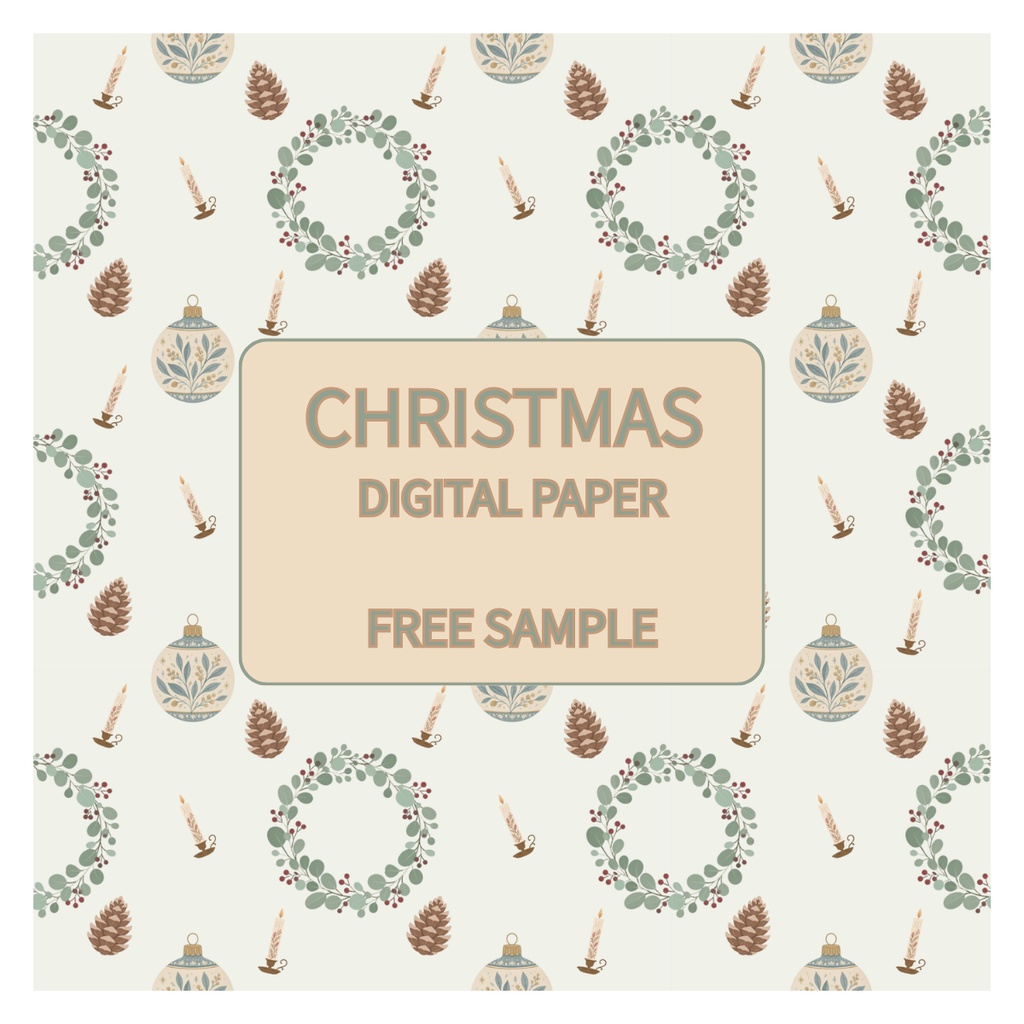 【無料サンプル】クリスマス　デジタルペーパー　| くすみカラー | Christmas digital paper