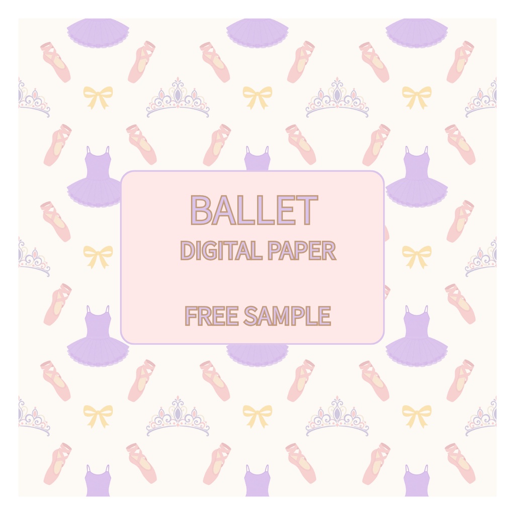 【無料サンプル】バレエ　デジタルペーパー　| くすみカラー | Ballet digital paper