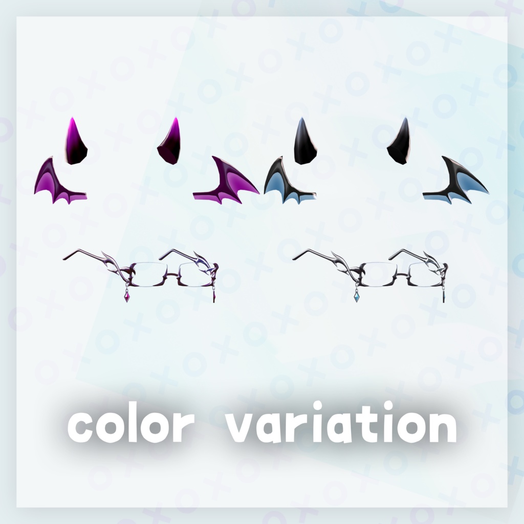 ‧⁺ ⊹˚.【8アバター対応】小悪魔メガネセット‧⁺ ⊹˚.