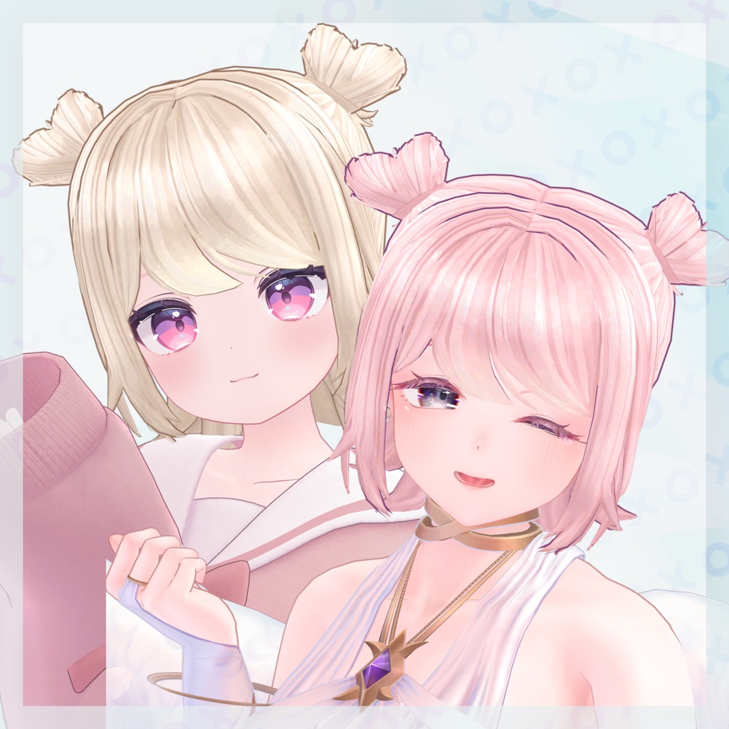 ‧⁺ ⊹˚.【vrc hair 髪型】お団子ハートヘア‧‧⁺ ⊹˚.