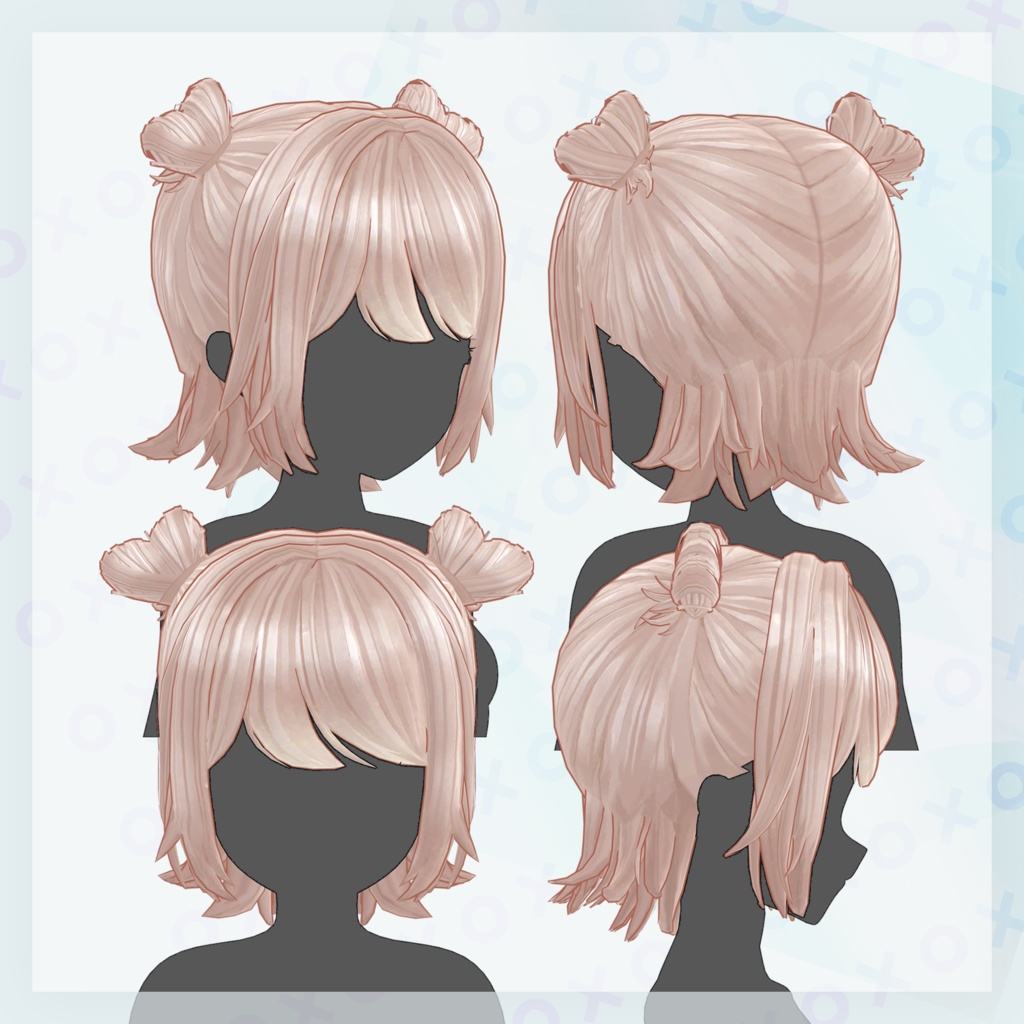 ‧⁺ ⊹˚.【vrc hair 髪型】お団子ハートヘア‧‧⁺ ⊹˚.