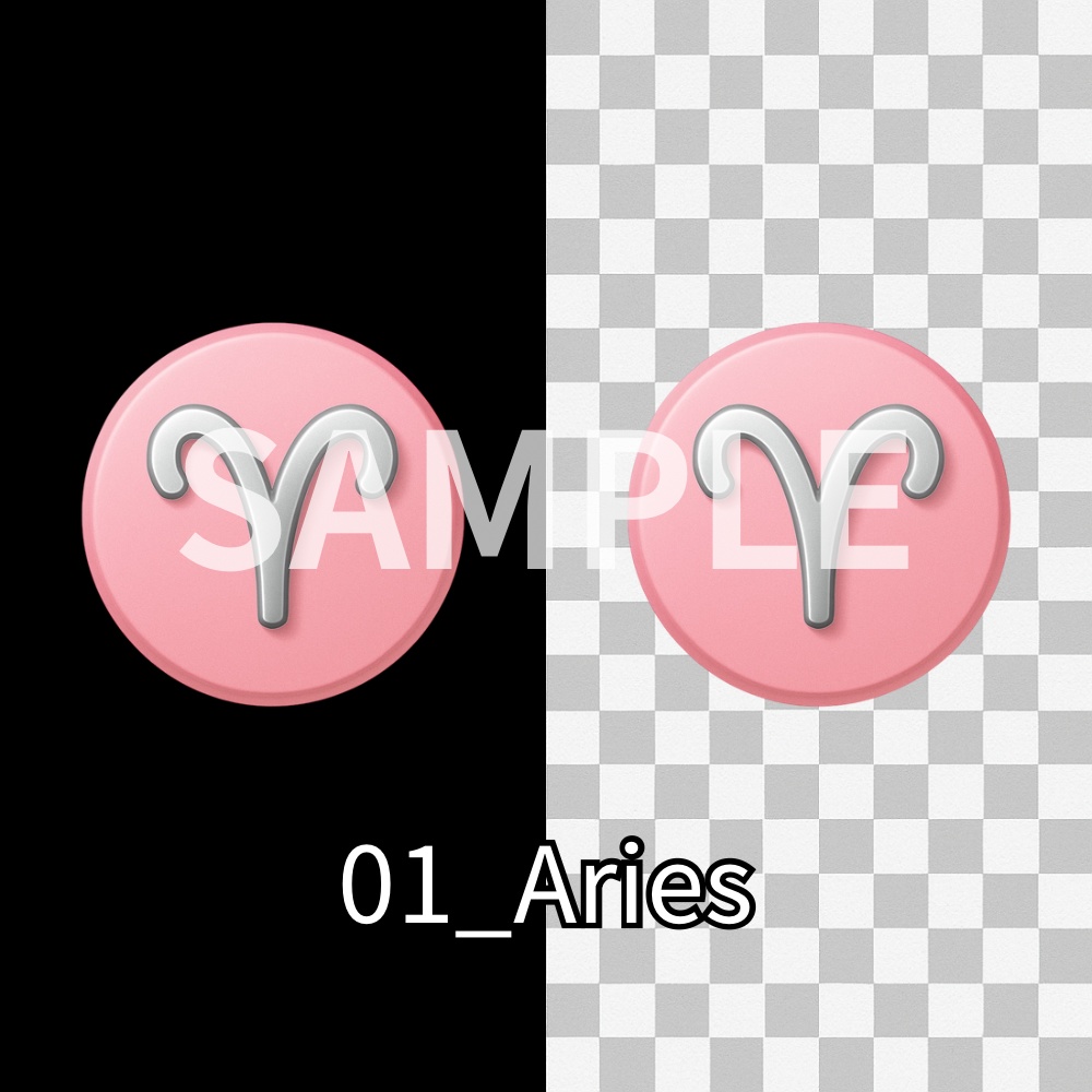 Zodiac Pastel Icons|12星座パステルアイコン素材セット(PNG)