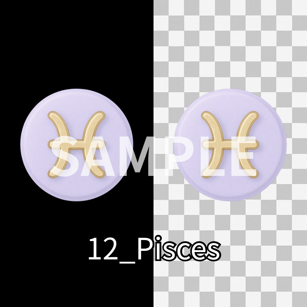 Zodiac Pastel Icons|12星座パステルアイコン素材セット(PNG)