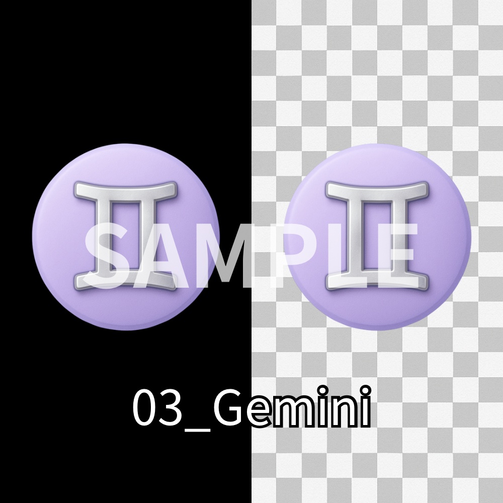 Zodiac Pastel Icons|12星座パステルアイコン素材セット(PNG)