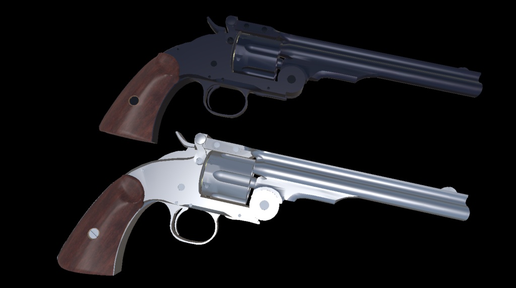 【VRChat想定】MODEL3リボルバー