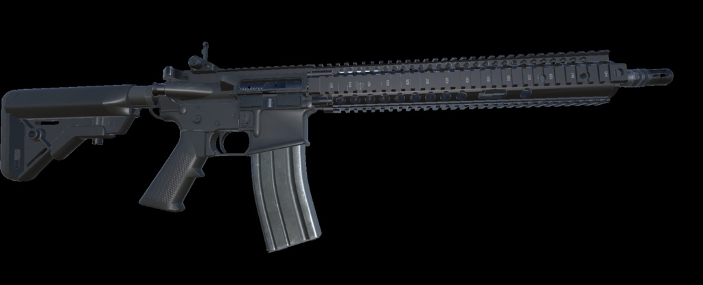 【VRChat想定】AR-15用RIS2ハンドガード&M203フロントキット
