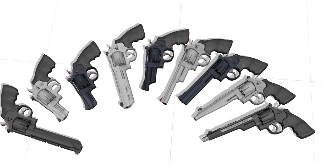 【VRCHAT想定】S&W MODEL 629-8シリーズリボルバー