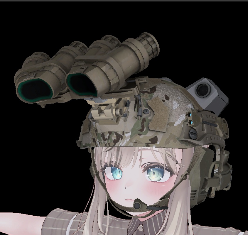 【VRCHAT想定】タクティカル戦闘ヘルメット