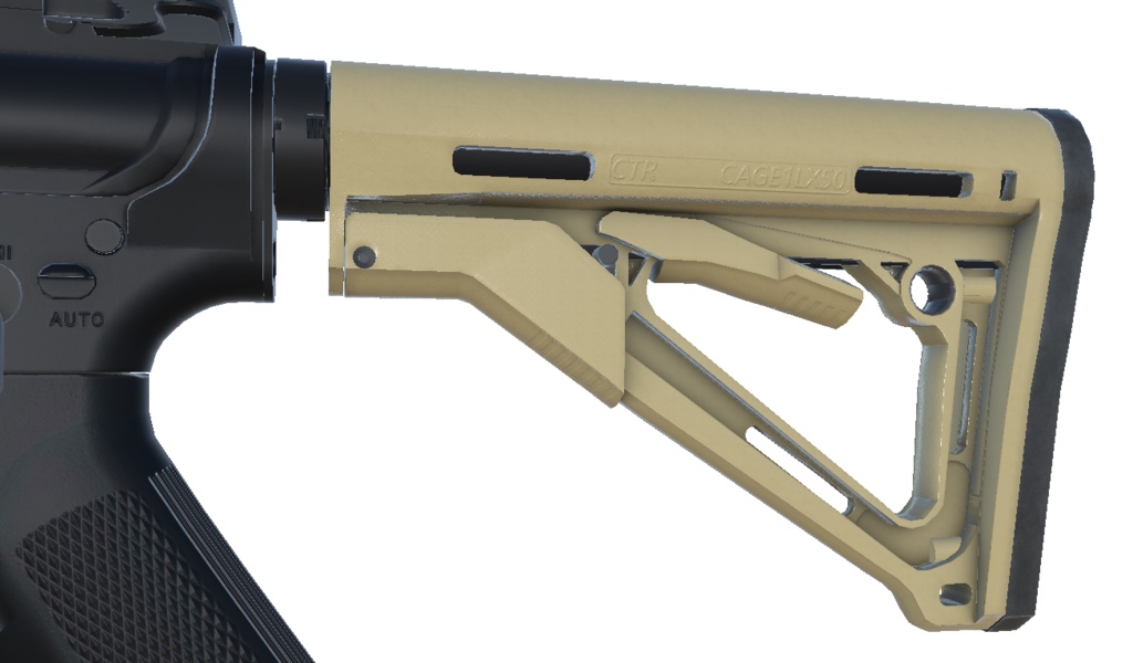 【VRChat想定】AR-15ストックセット