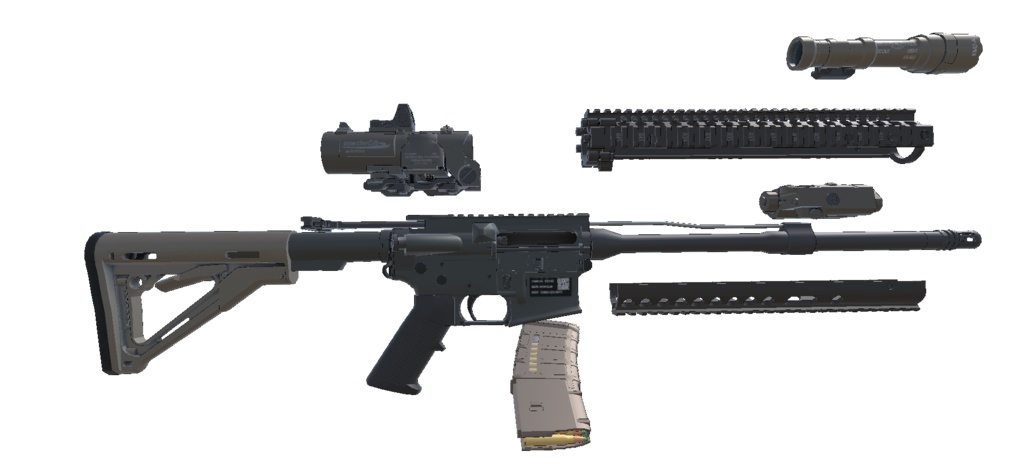 【VRCHAT想定】SOPMOD BLOCK2アサルトライフル&DET-1ピストル