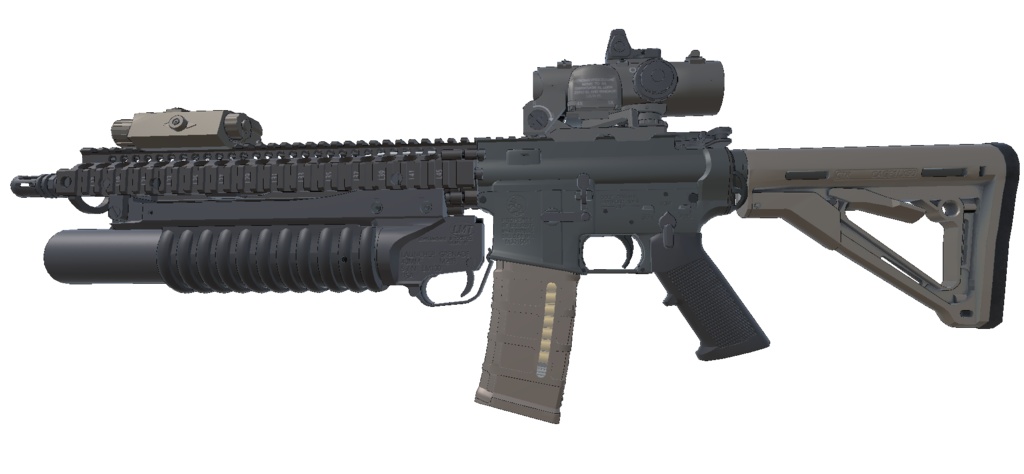 【VRCHAT想定】SOPMOD BLOCK2アサルトライフル&DET-1ピストル