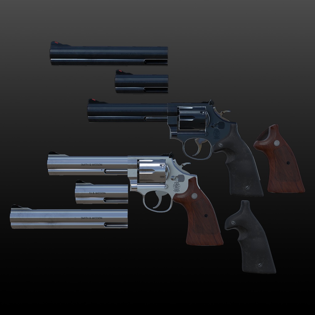 【VRChat想定】S&W Model586-2 リボルバー