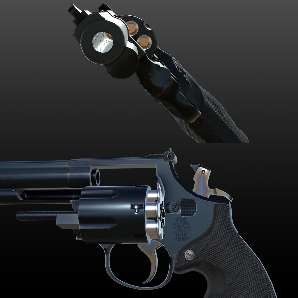 【VRChat想定】S&W Model586-2 リボルバー