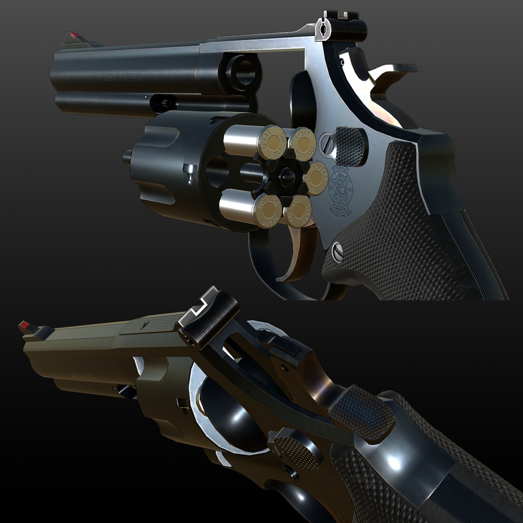 【VRChat想定】S&W Model586-2 リボルバー