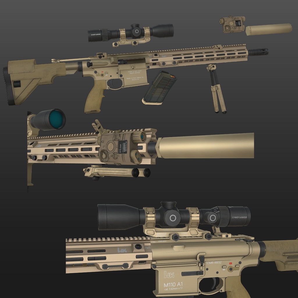 【VRChat想定】M110A1 ライフル