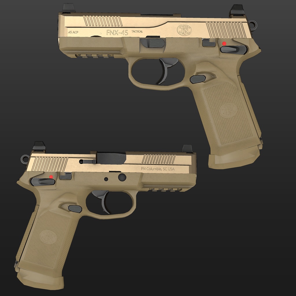 【VRChat想定】FNX45 ピストル