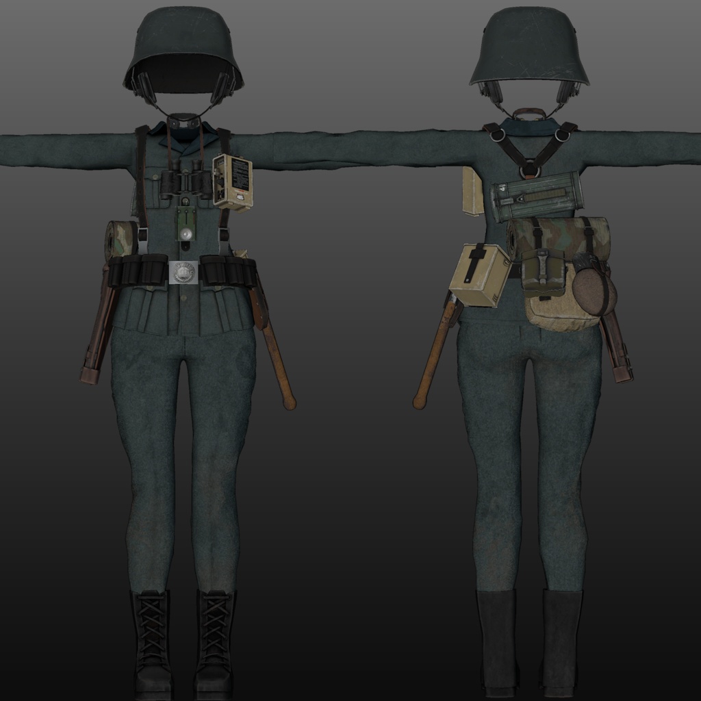 【VRCHAT想定】フェルトグラウ 戦闘服セット