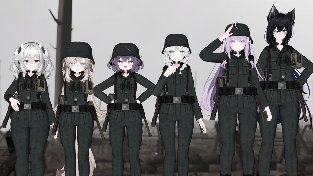【VRCHAT想定】フェルトグラウ 戦闘服セット