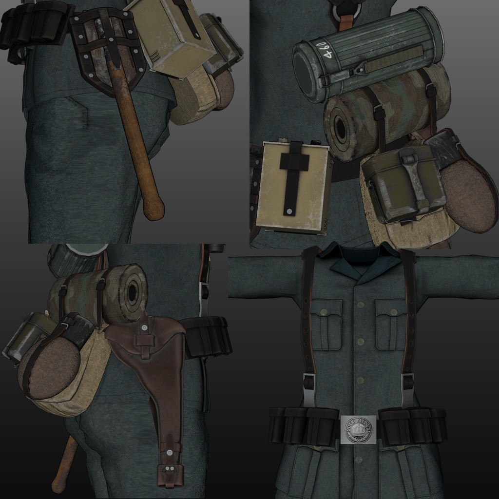 【VRCHAT想定】フェルトグラウ 戦闘服セット