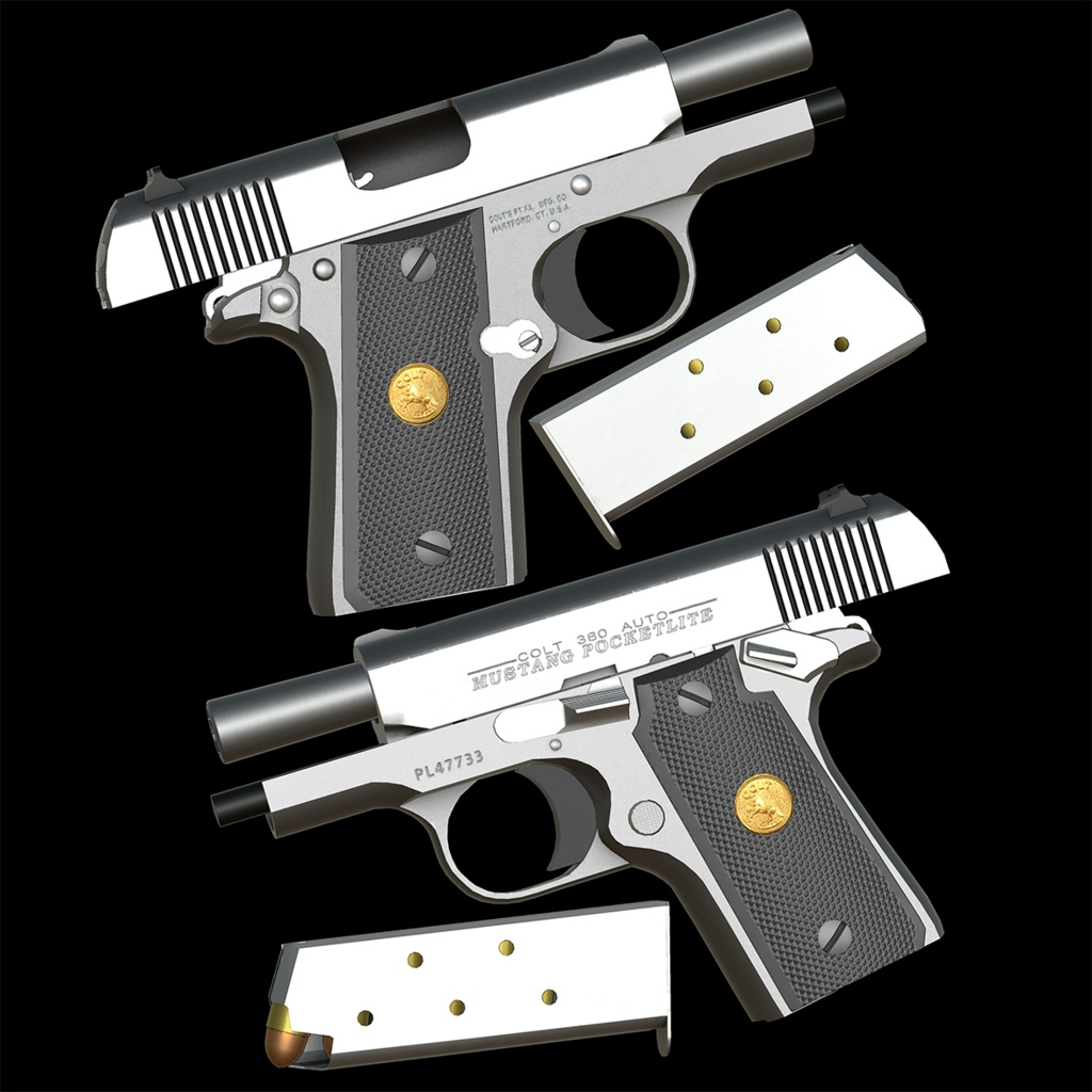 【VRChat想定】Colt Mustang PocketLite ピストル