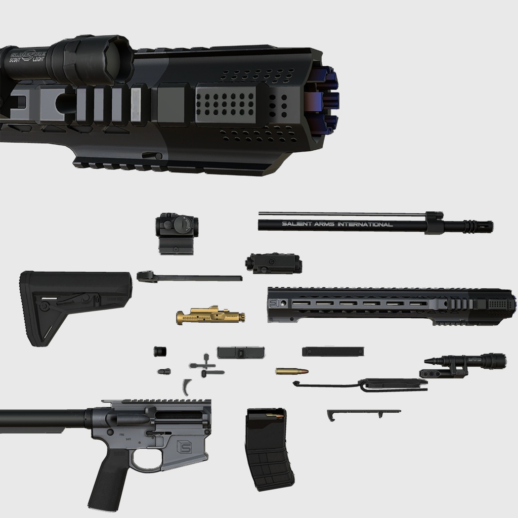 【VRChat想定】SAI GRY 14.5インチ ライフル