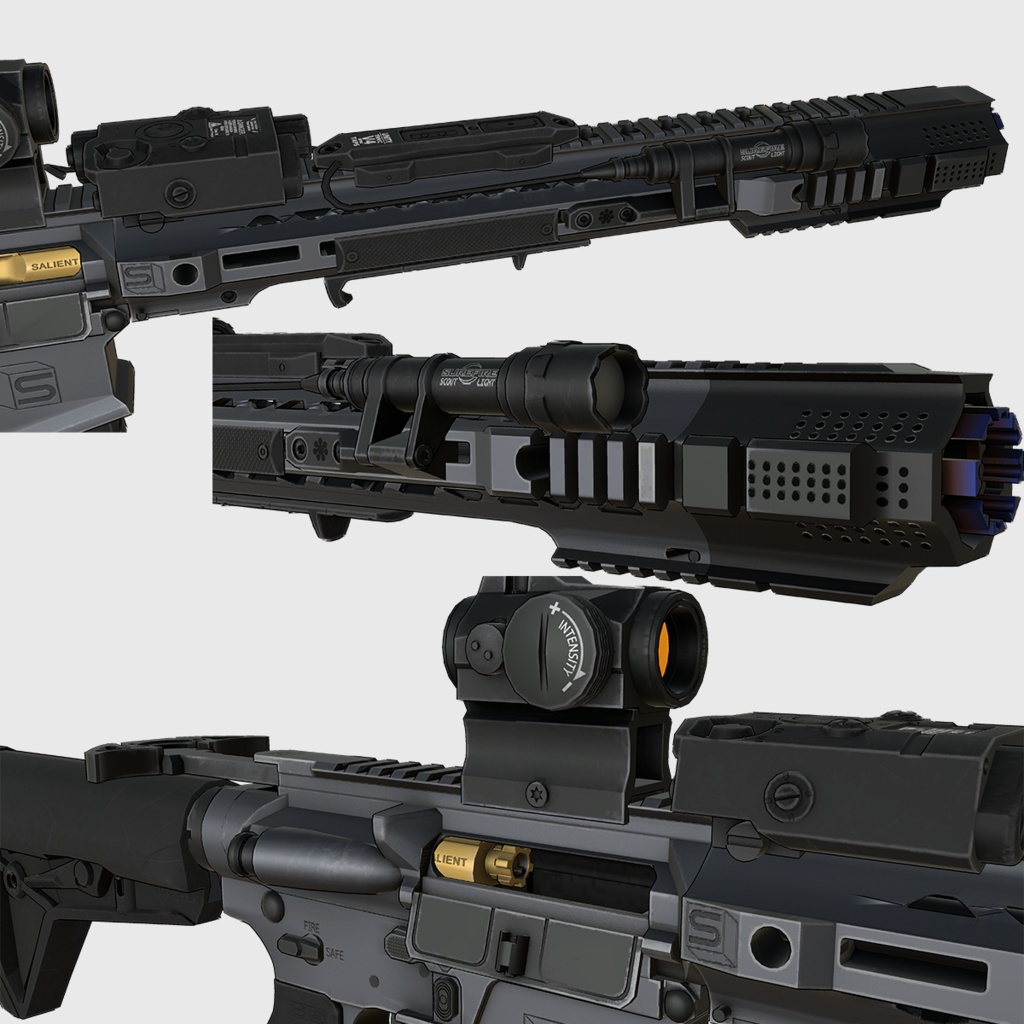 【VRChat想定】SAI GRY 14.5インチ ライフル