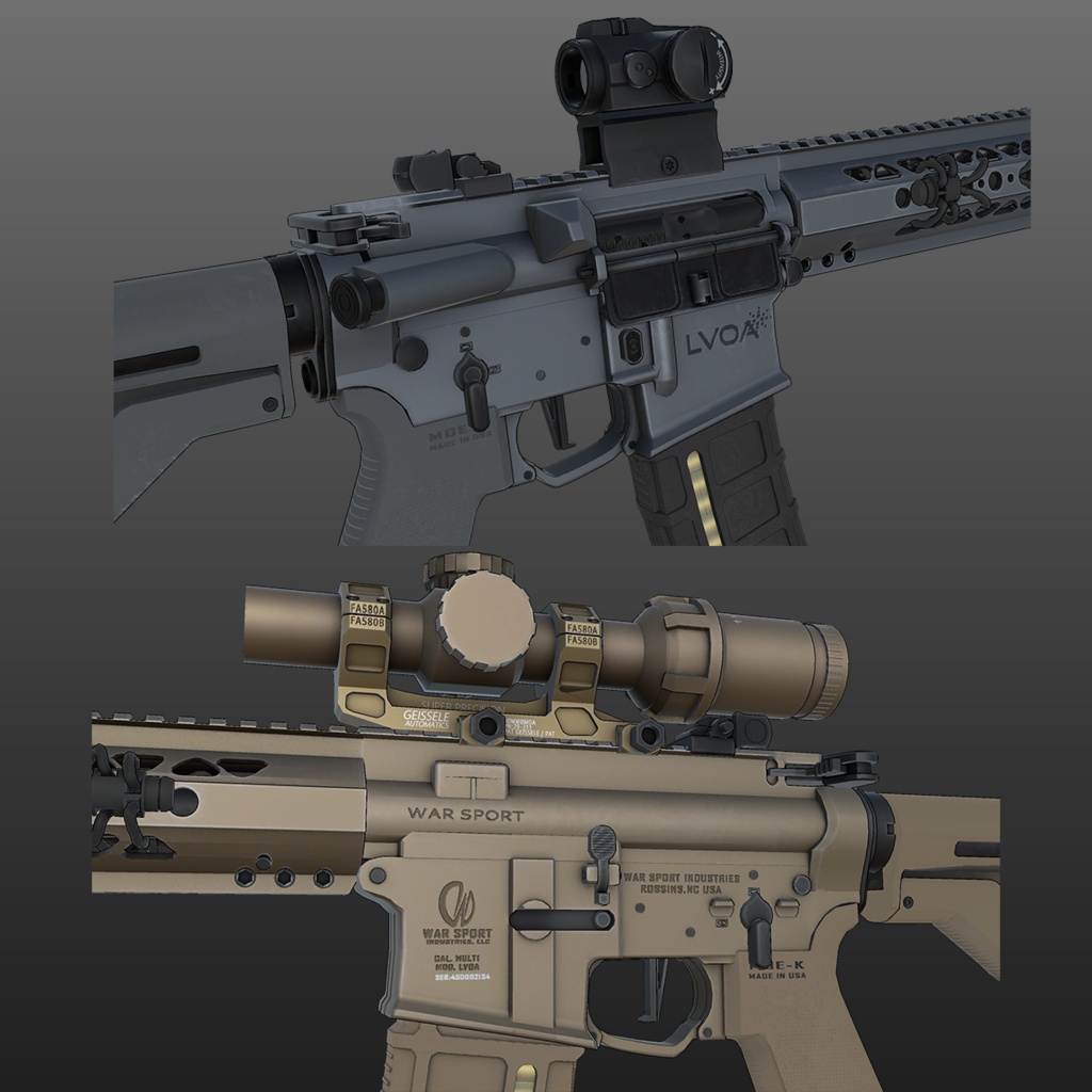 【VRChat想定】LVOA-C 16インチ ライフル