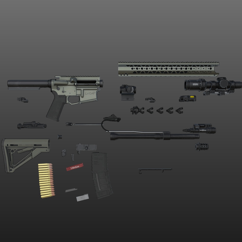 【VRChat想定】LVOA-C 16インチ ライフル