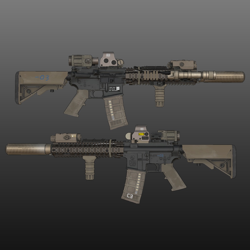 【VRChat想定】Mk18 MOD1 アサルトライフル 缩略图 2