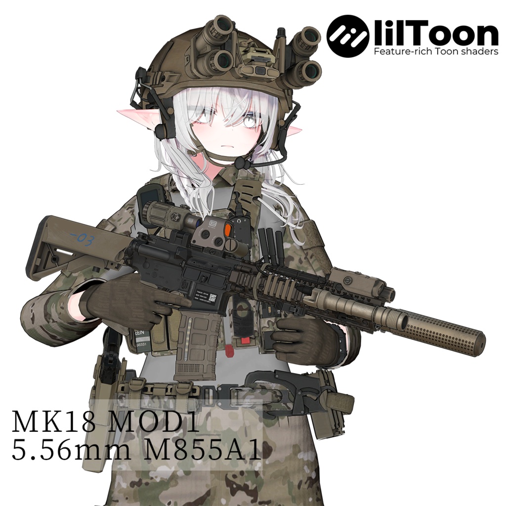 【VRChat想定】Mk18 MOD1 アサルトライフル