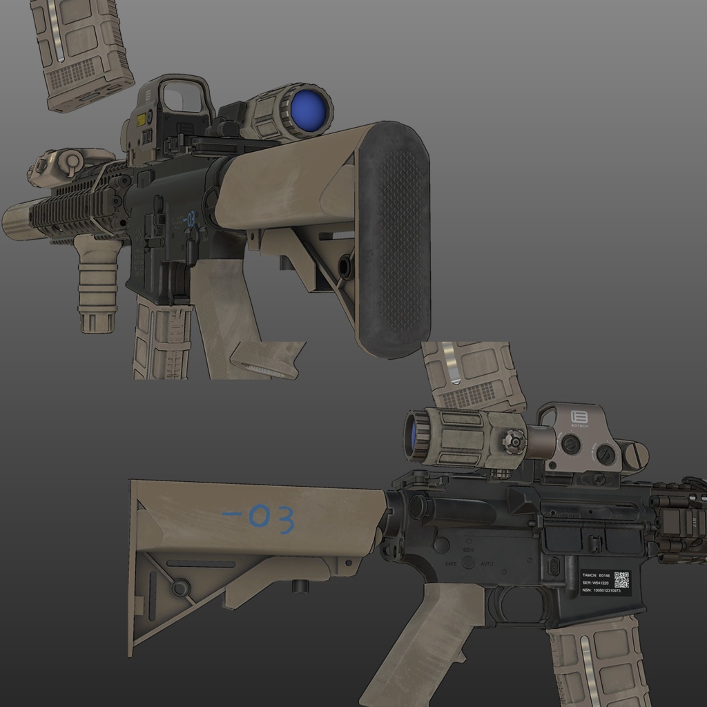 【VRChat想定】Mk18 MOD1 アサルトライフル 缩略图 4