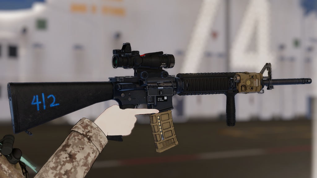 【VRChat想定】M16A4 アサルトライフル