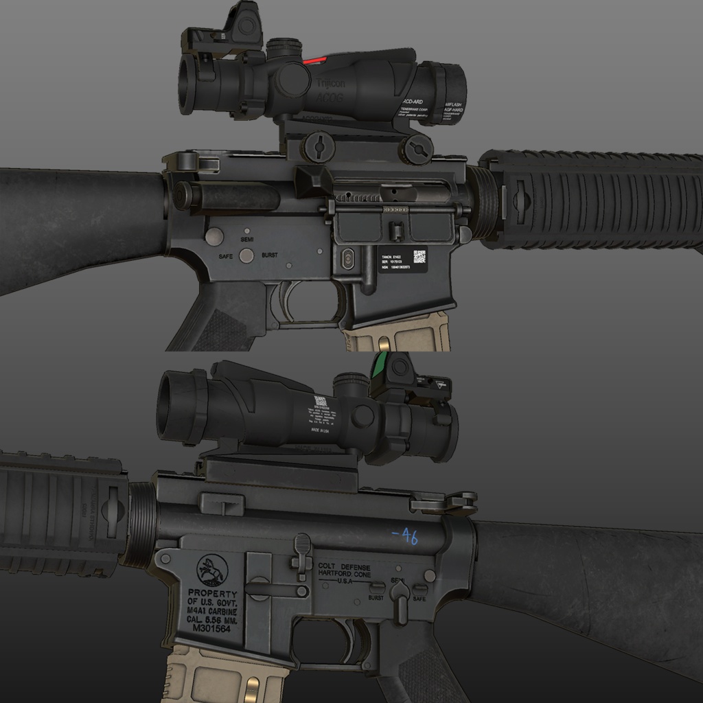 【VRChat想定】M16A4 アサルトライフル