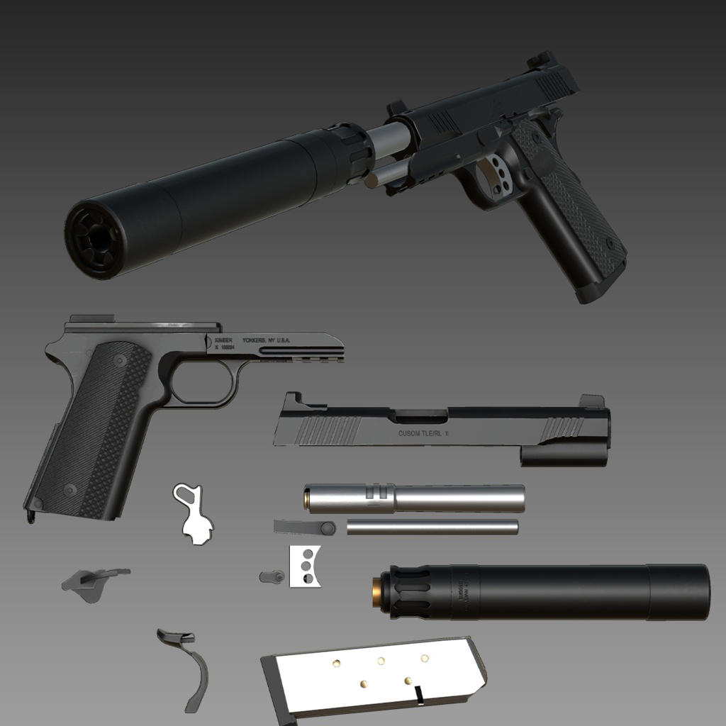 【VRCHAT想定】KIMBER TLE RLⅡ TFS　ピストル 缩略图 6